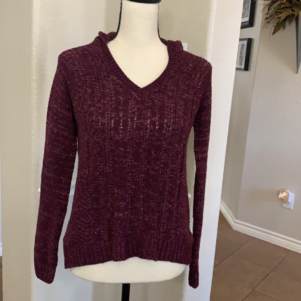 SO maroon weaved sweater pullover hoodie Size XS